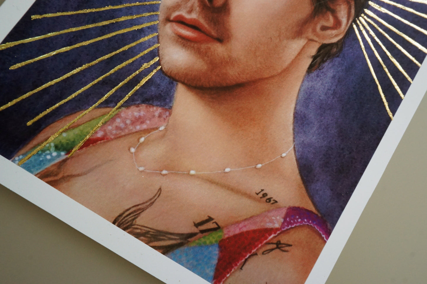 Harry Grammy Print with handmade gold sparkles