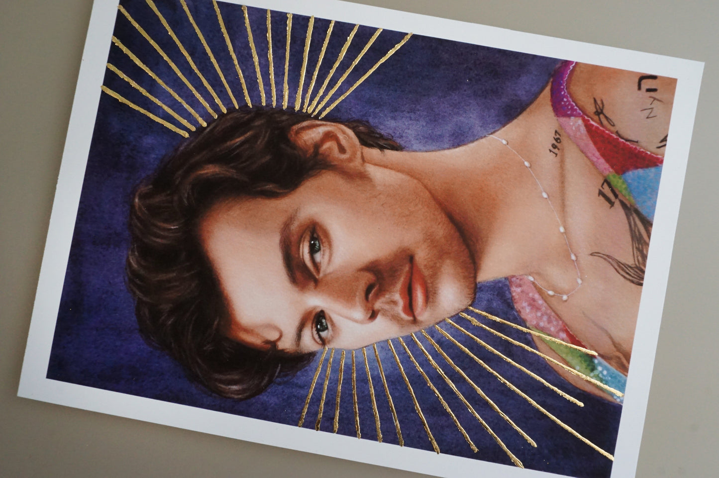 Harry Grammy Print with handmade gold sparkles