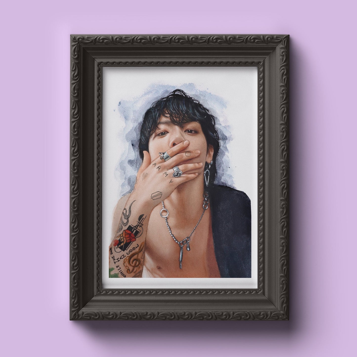 Jungkook watercolor - Bts original painting