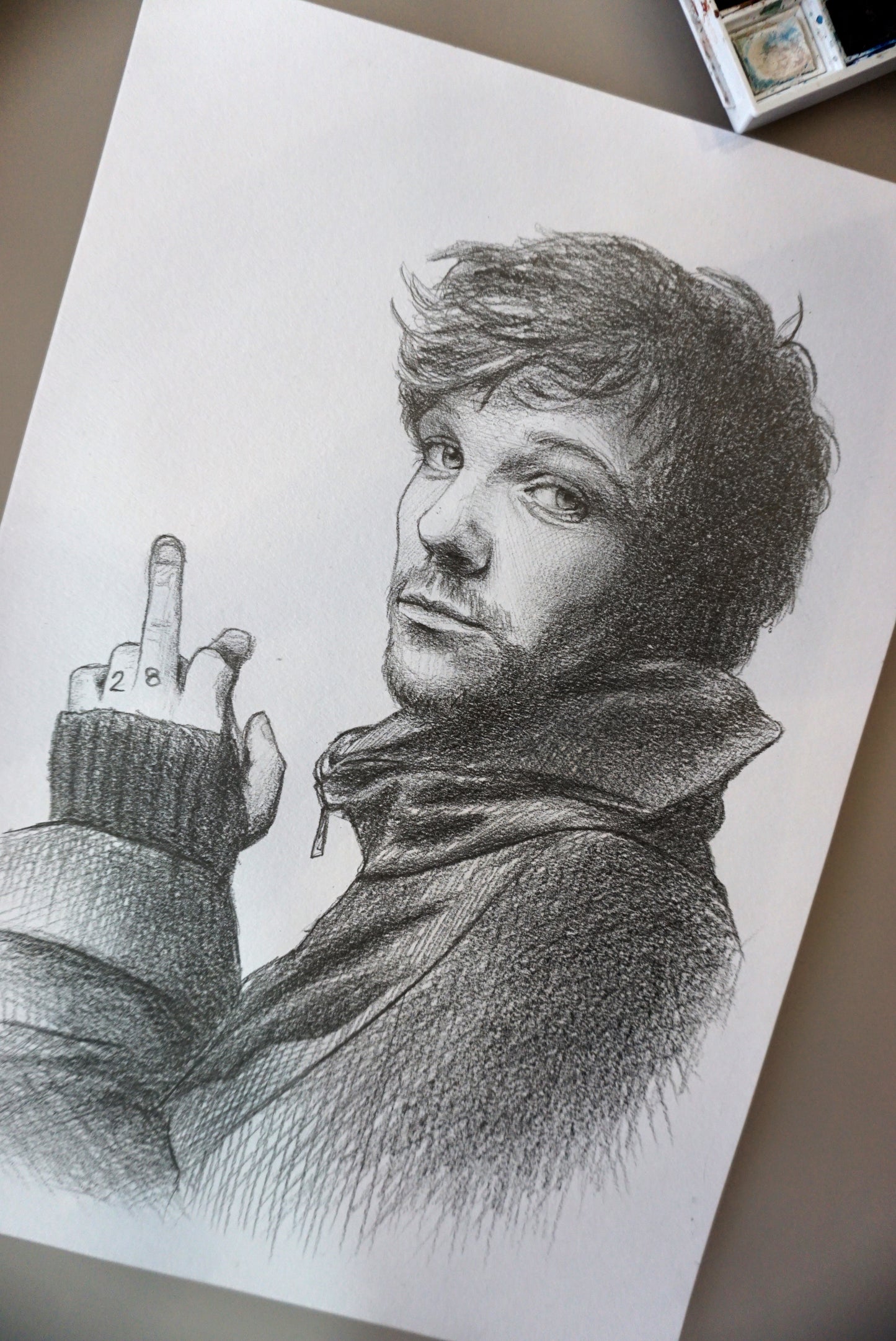 Louis Tomlinson Pencil Sketch - Original Drawing