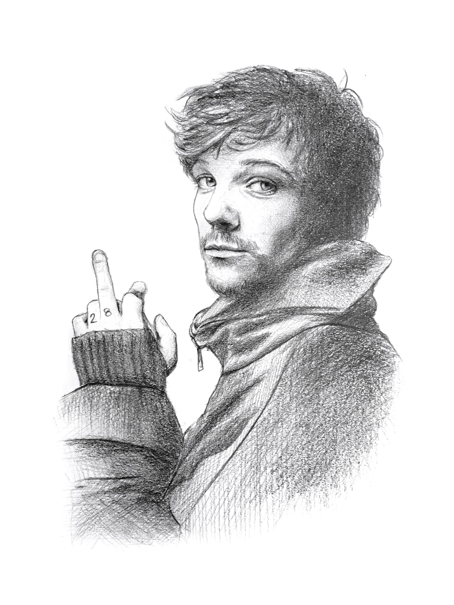 Louis Tomlinson Pencil Sketch - Original Drawing