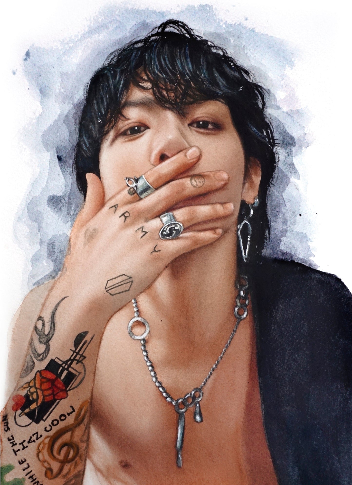 Jungkook bts Print - Acuarela