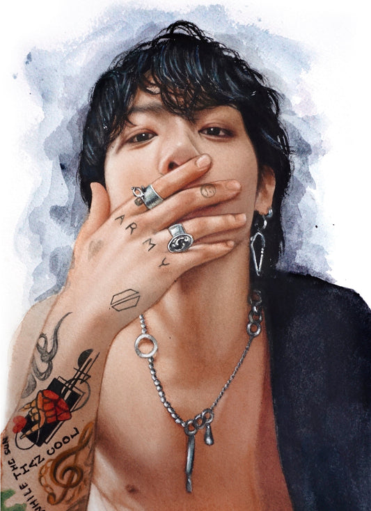 Jungkook bts Print - Acuarela