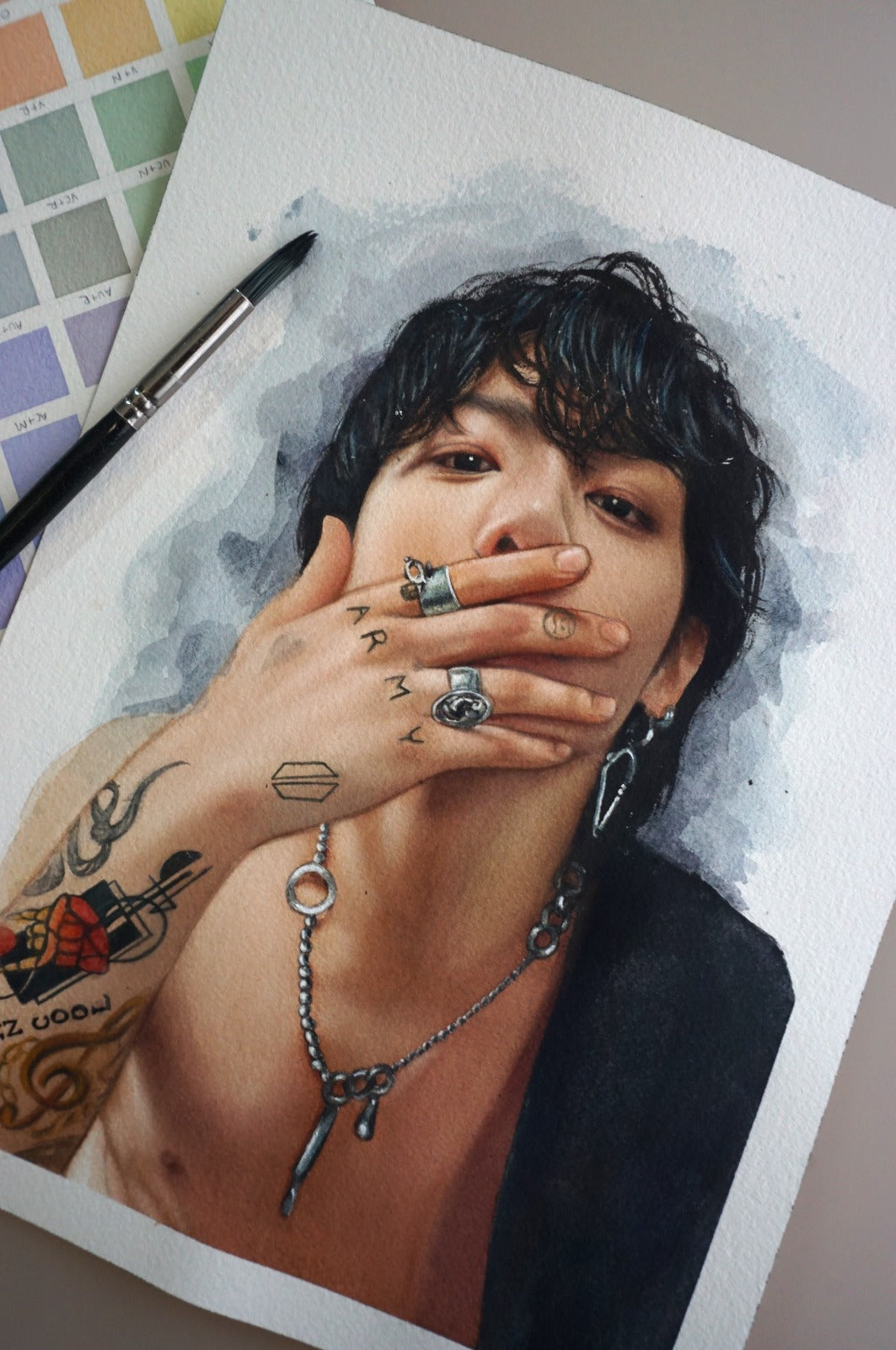Jungkook watercolor - Bts original painting