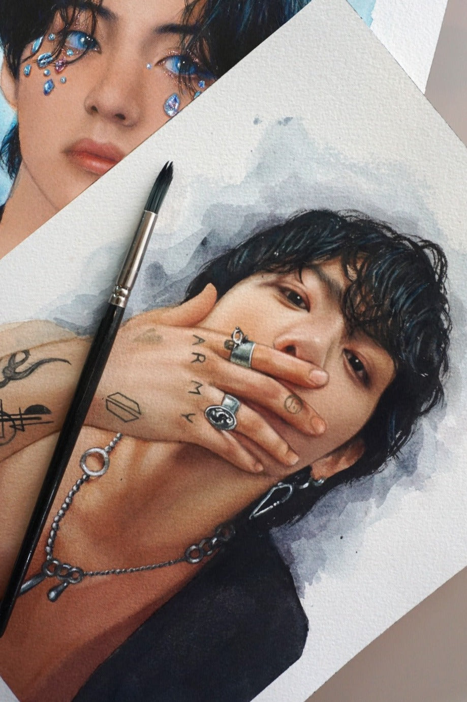 Jungkook watercolor - Bts original painting