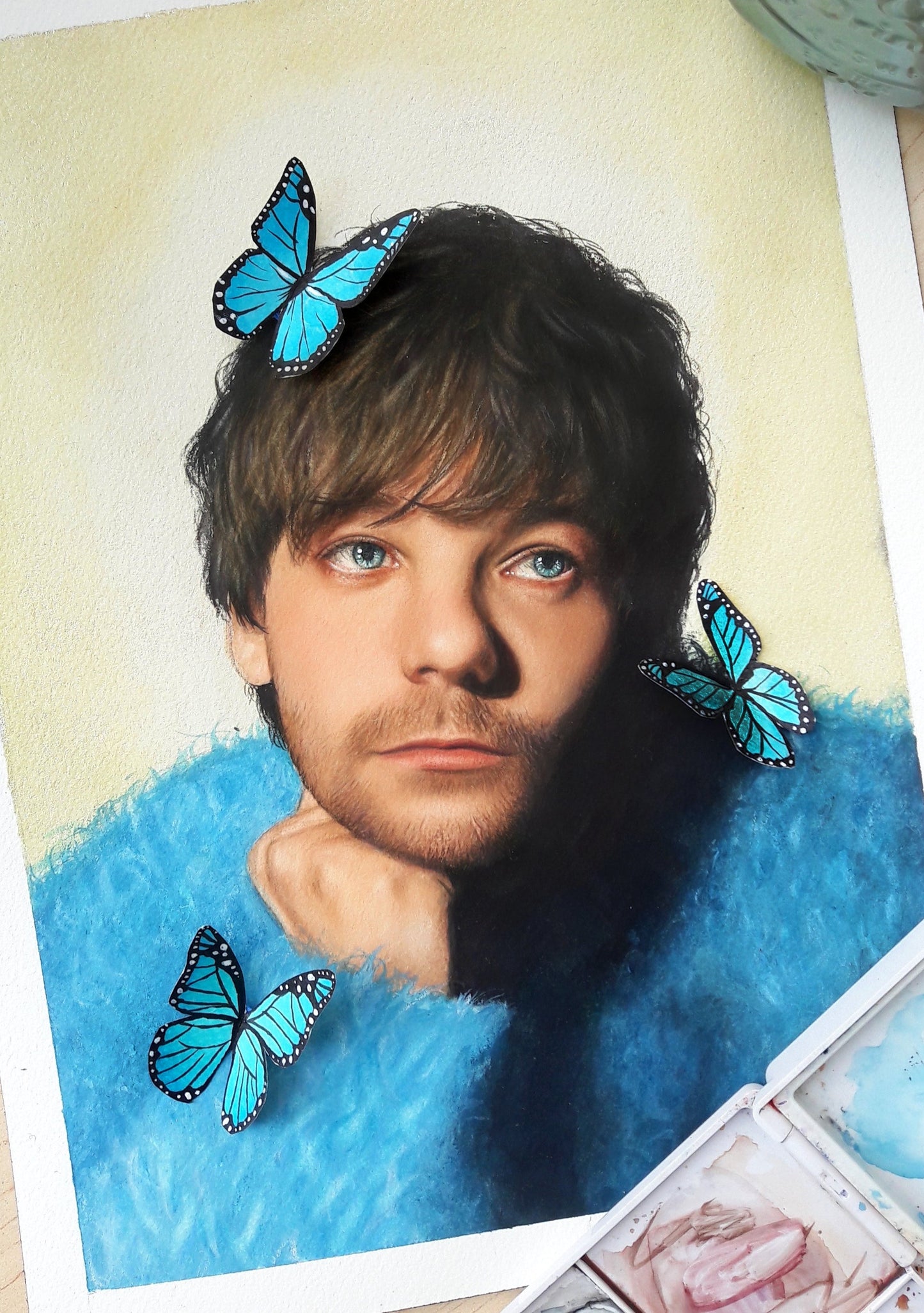 "Blue butterflies" Louis Tomlinson Painting  🦋 Watercolor