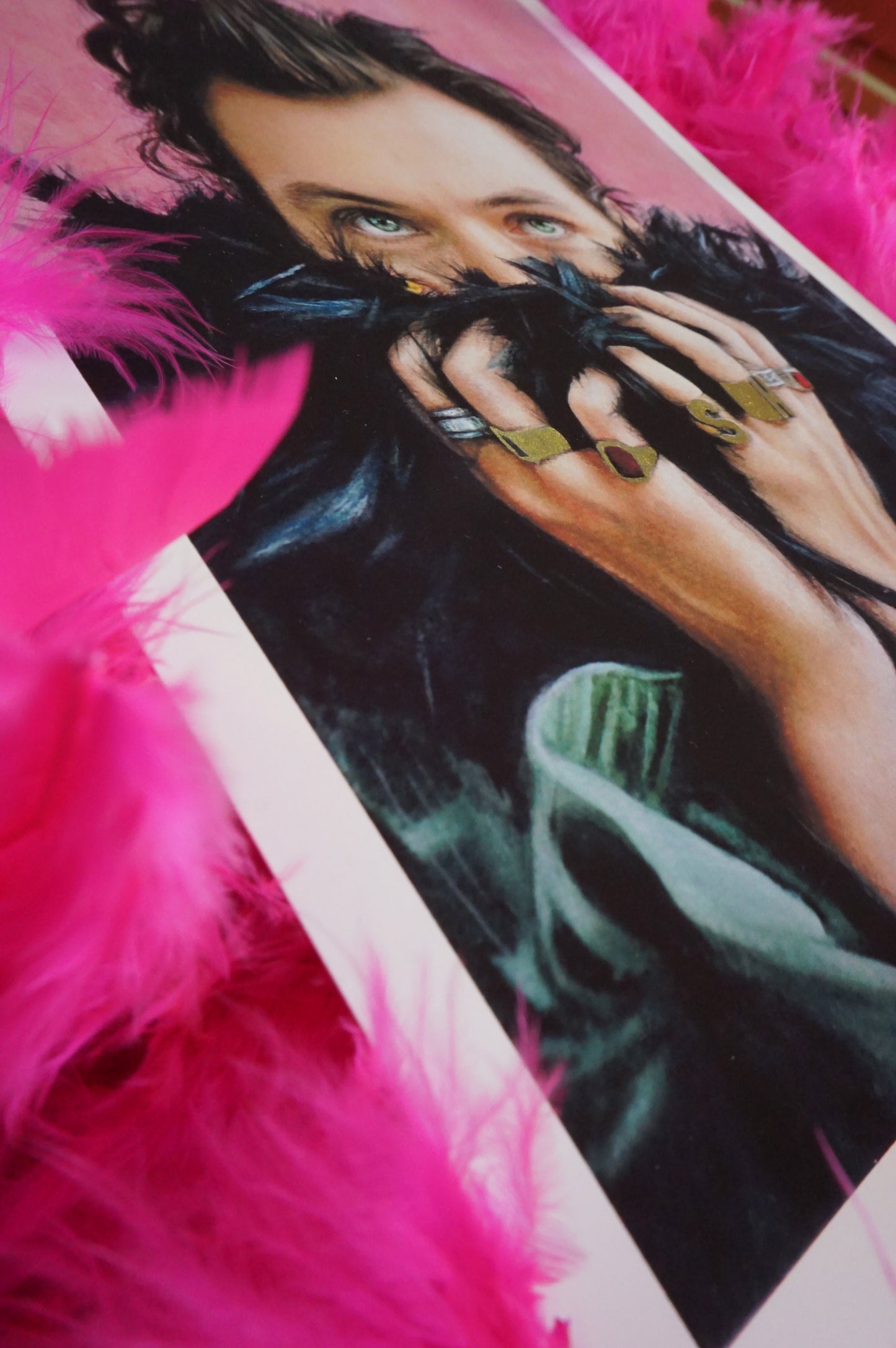 Harry Styles Boa Art Print - Ilustración de acuarela