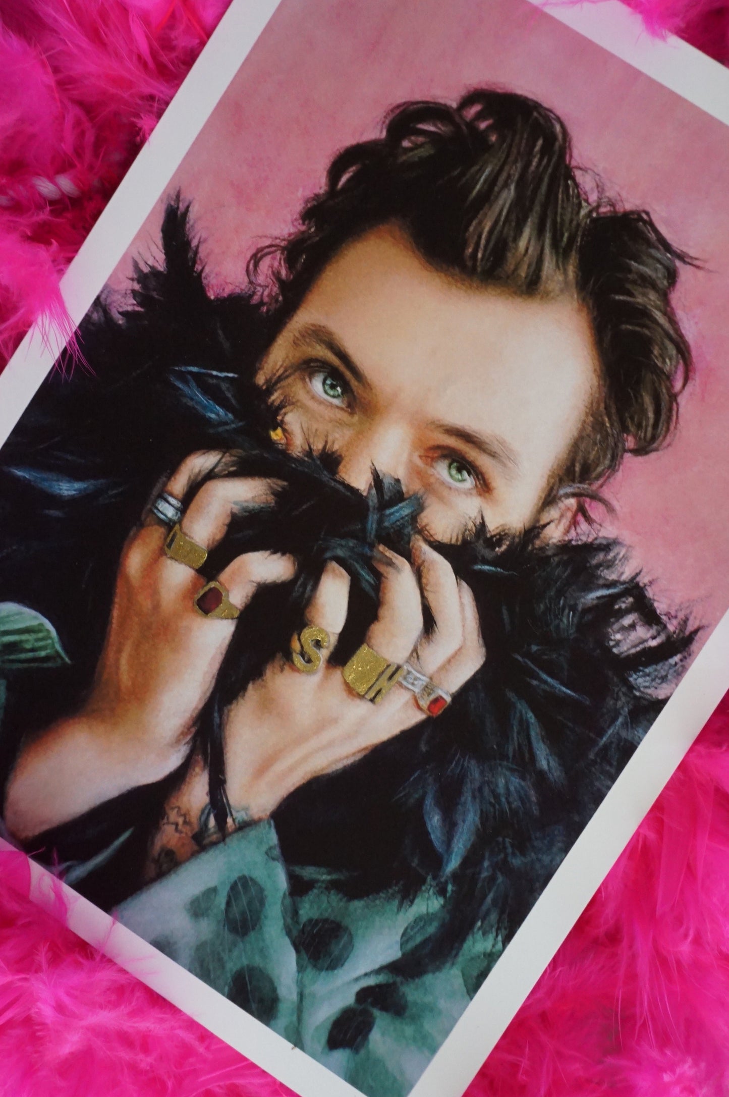 Harry Styles Boa Art Print - Ilustración de acuarela
