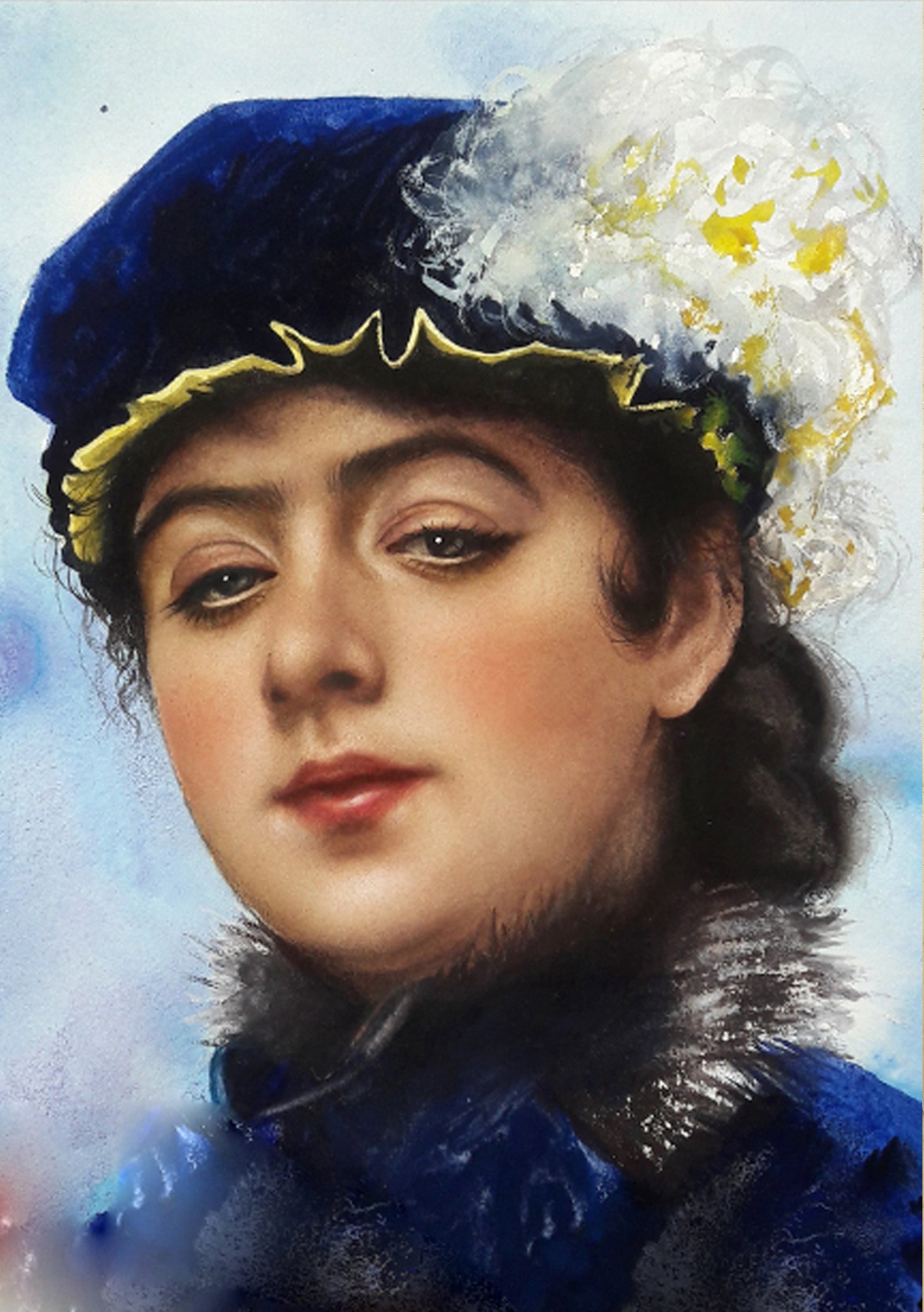 Portrait of an unknown woman - Watercolor Masterstudy – Colouring_The ...