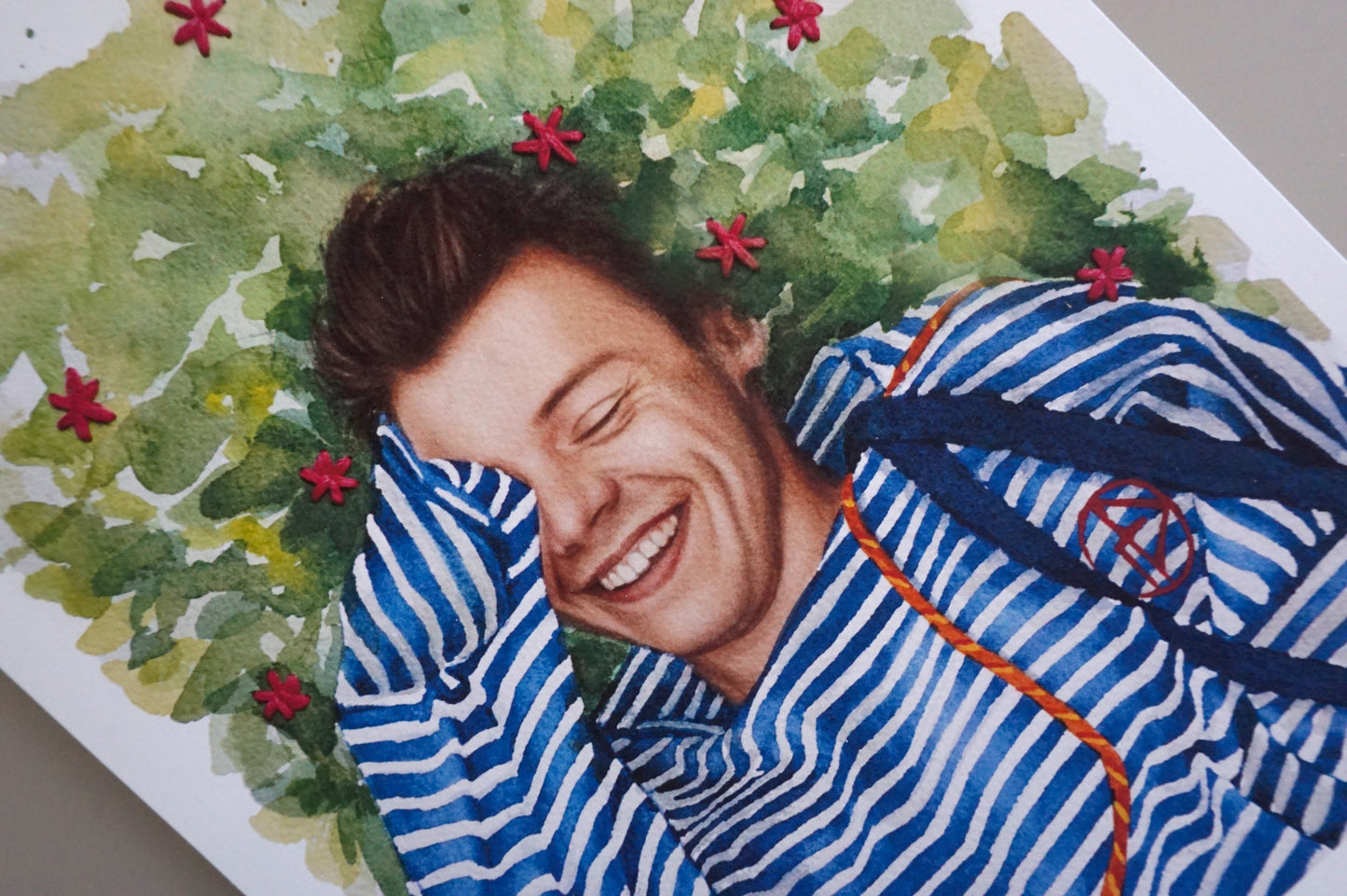 Harry Styles Art Print - Fondo Natural con flores