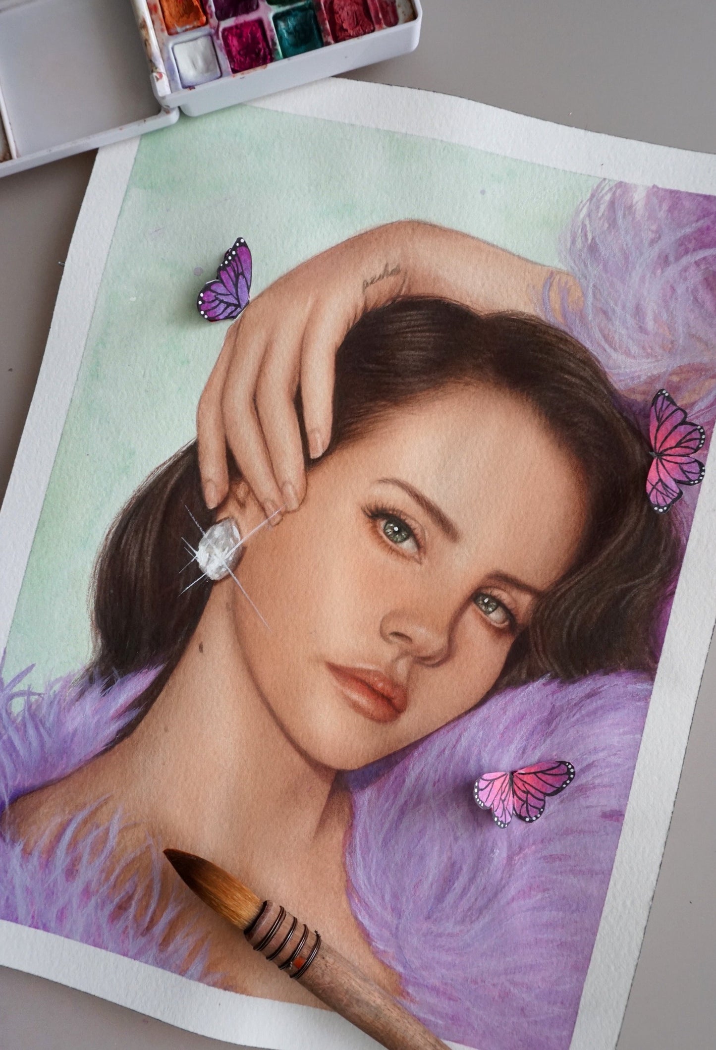 Lana del Rey Watercolor Painting