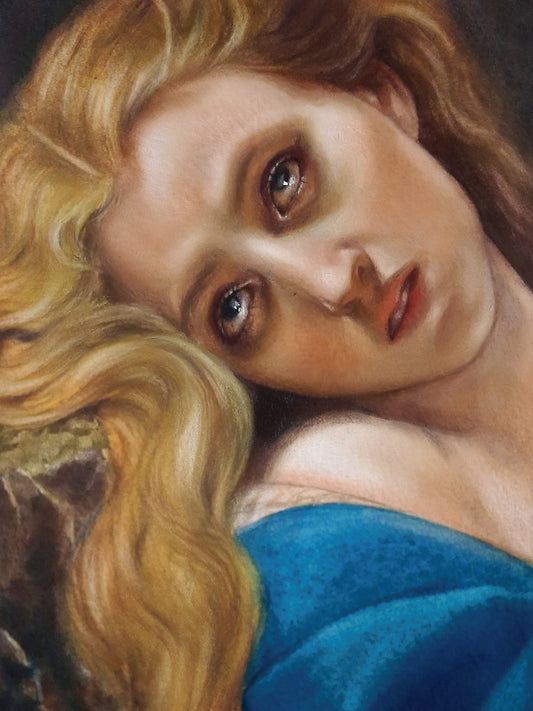 Mary Magdalene in the cave Print - acuarela