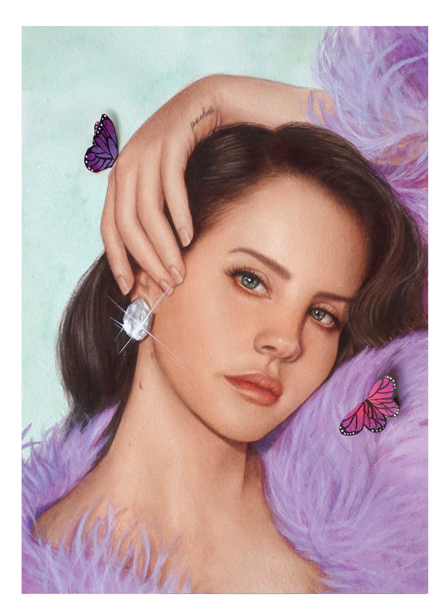 Lana del Rey watercolor Art Print - Beautiful Print